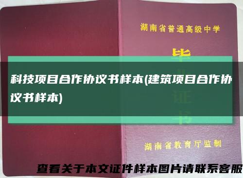 科技項目合作協議書樣本(建筑項目合作協議書樣本)縮略圖