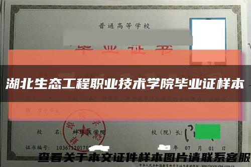 湖北生態工程職業技術學院畢業證樣本縮略圖