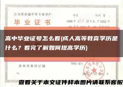 高中畢業證號怎么看(成人高等教育學歷是什么？看完了解如何提高學歷)縮略圖
