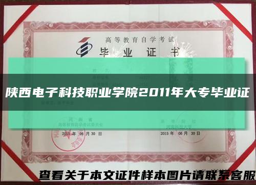 陜西電子科技職業學院2011年大專畢業證縮略圖