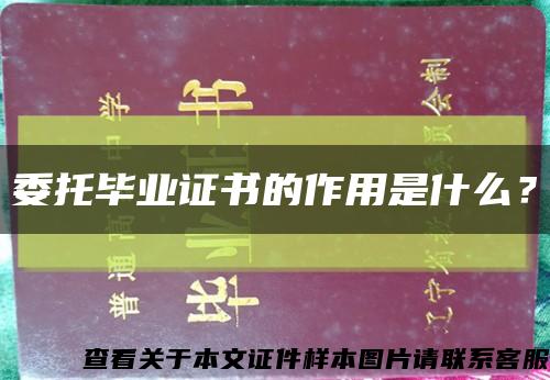 委托畢業證書的作用是什么？縮略圖