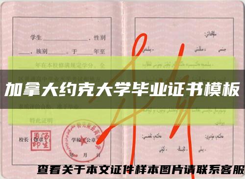 加拿大約克大學畢業證書模板縮略圖
