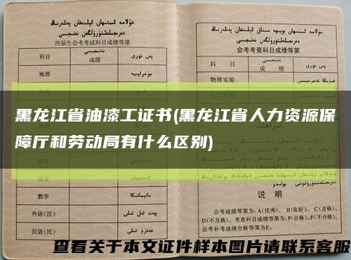 黑龍江省油漆工證書(黑龍江省人力資源保障廳和勞動局有什么區別)縮略圖