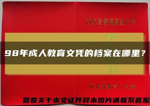 98年成人教育文憑的檔案在哪里？縮略圖