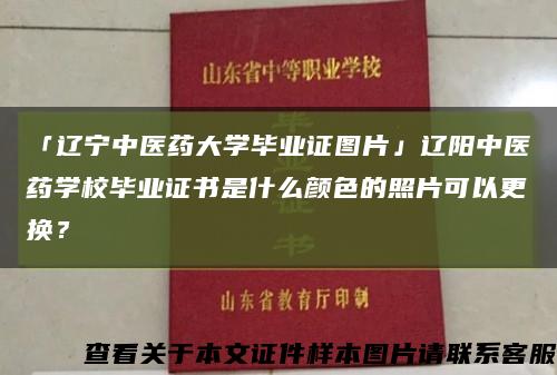 「遼寧中醫藥大學畢業證圖片」遼陽中醫藥學校畢業證書是什么顏色的照片可以更換？縮略圖