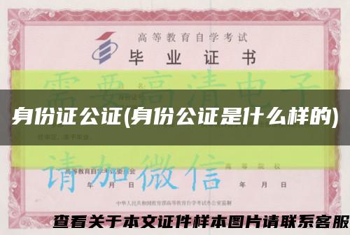 身份證公證(身份公證是什么樣的)縮略圖
