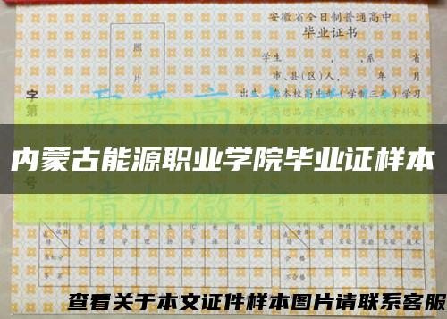 內蒙古能源職業學院畢業證樣本縮略圖