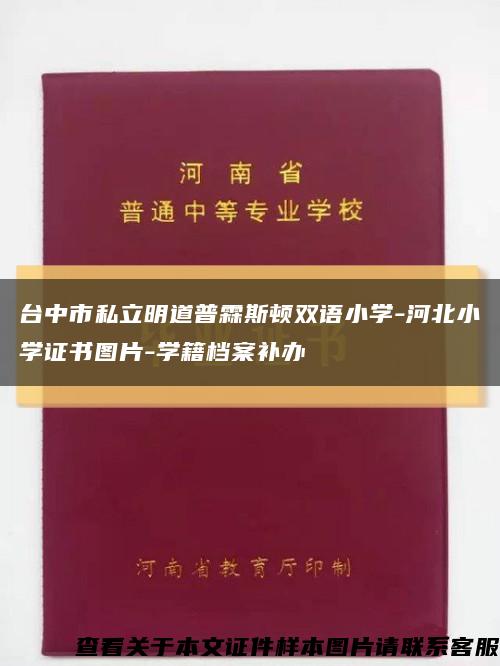 臺中市私立明道普霖斯頓雙語小學-河北小學證書圖片-學籍檔案補辦縮略圖