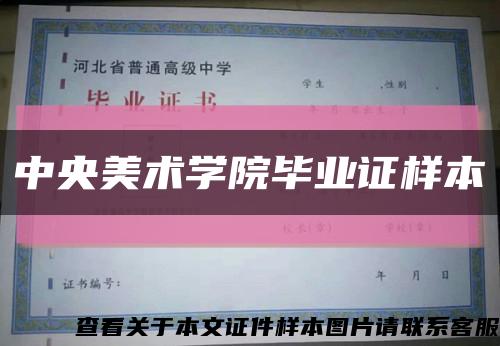 中央美術學院畢業證樣本縮略圖
