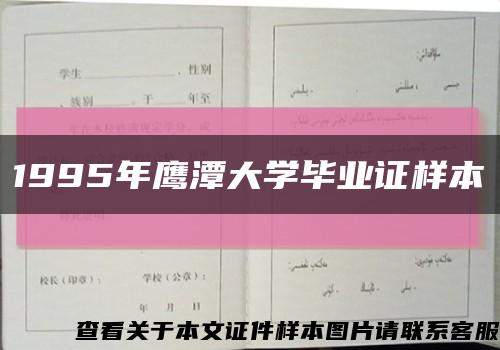 1995年鷹潭大學畢業證樣本縮略圖