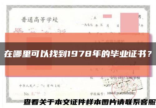 在哪里可以找到1978年的畢業證書？縮略圖