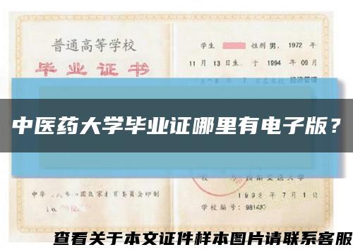 中醫藥大學畢業證哪里有電子版？縮略圖