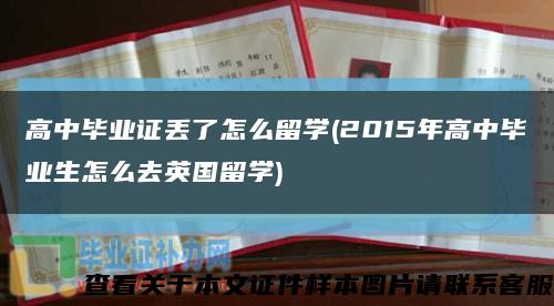 高中畢業證丟了怎么留學(2015年高中畢業生怎么去英國留學)縮略圖