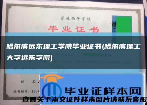 哈爾濱遠東理工學院畢業證書(哈爾濱理工大學遠東學院)縮略圖