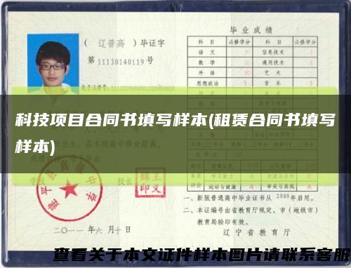 科技項目合同書填寫樣本(租賃合同書填寫樣本)縮略圖