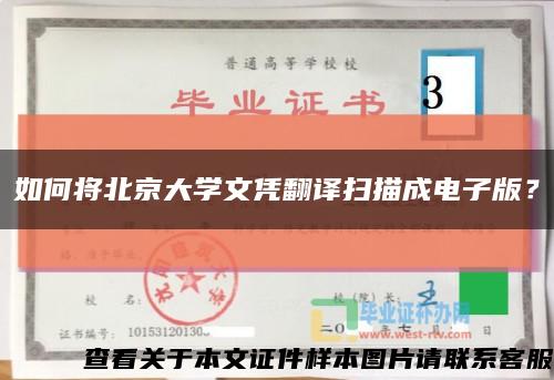 如何將北京大學文憑翻譯掃描成電子版？縮略圖