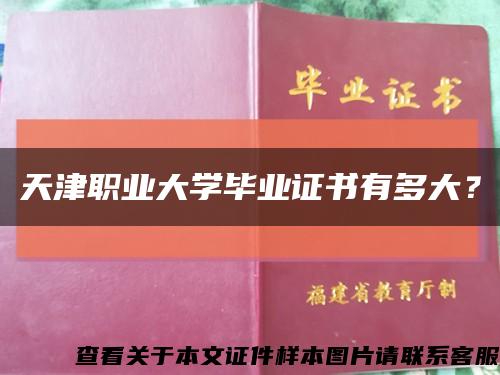 天津職業大學畢業證書有多大？縮略圖