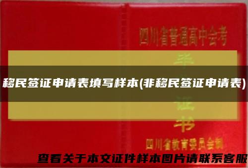 移民簽證申請表填寫樣本(非移民簽證申請表)縮略圖