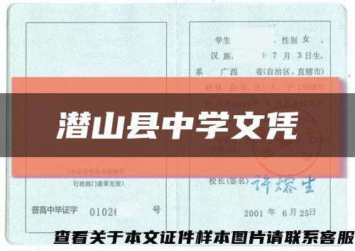 潛山縣中學文憑縮略圖