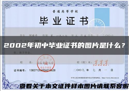 2002年初中畢業證書的圖片是什么？縮略圖