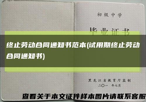 終止勞動合同通知書范本(試用期終止勞動合同通知書)縮略圖