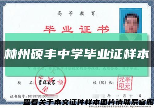 林州碩豐中學畢業證樣本縮略圖