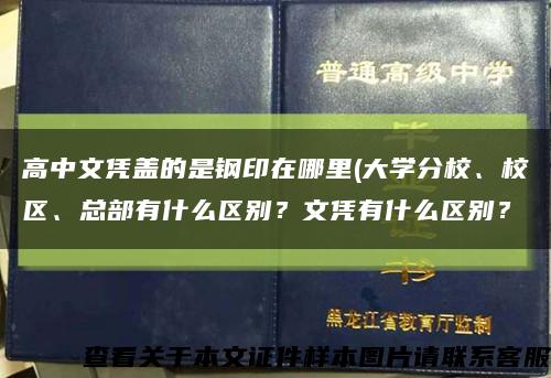 高中文憑蓋的是鋼印在哪里(大學分校、校區、總部有什么區別？文憑有什么區別？縮略圖
