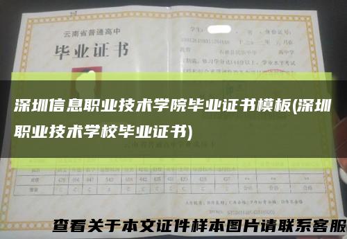 深圳信息職業技術學院畢業證書模板(深圳職業技術學校畢業證書)縮略圖