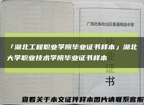「湖北工程職業學院畢業證書樣本」湖北大學職業技術學院畢業證書樣本縮略圖