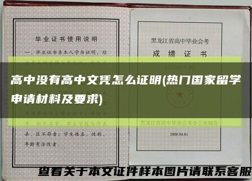 高中沒有高中文憑怎么證明(熱門國家留學申請材料及要求)縮略圖