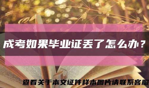 成考如果畢業證丟了怎么辦？縮略圖