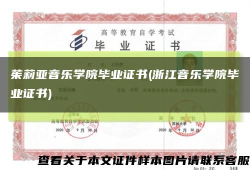 茱莉亞音樂學院畢業證書(浙江音樂學院畢業證書)縮略圖