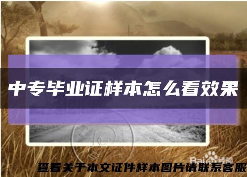 中專畢業證樣本怎么看效果縮略圖