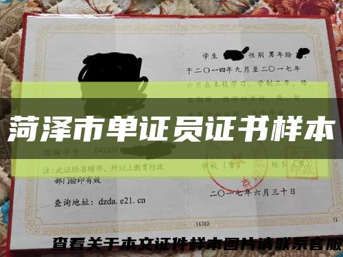 菏澤市單證員證書樣本縮略圖