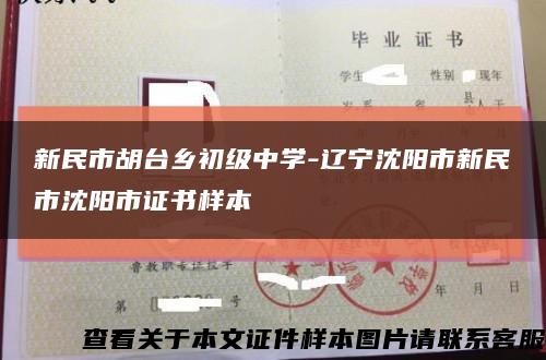 新民市胡臺鄉初級中學-遼寧沈陽市新民市沈陽市證書樣本縮略圖