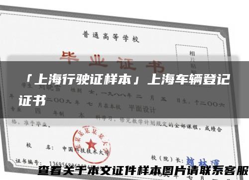 「上海行駛證樣本」上海車輛登記證書縮略圖