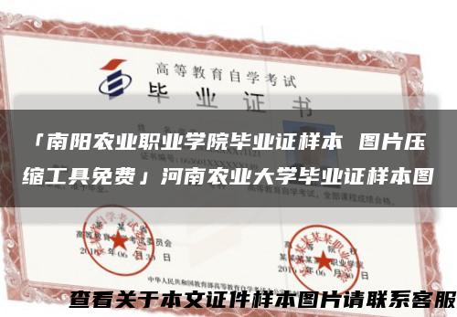 「南陽農業職業學院畢業證樣本 圖片壓縮工具免費」河南農業大學畢業證樣本圖縮略圖