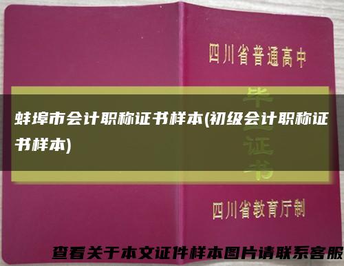 蚌埠市會計職稱證書樣本(初級會計職稱證書樣本)縮略圖