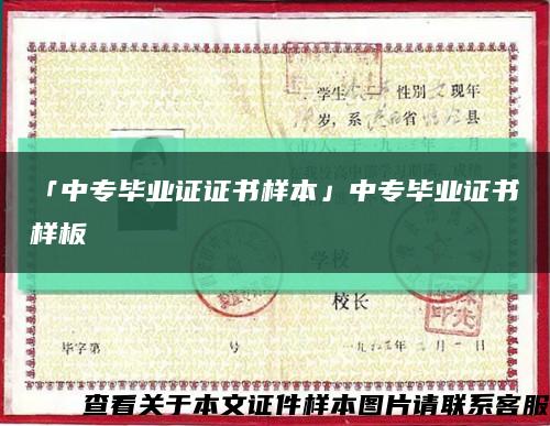 「中專畢業證證書樣本」中專畢業證書樣板縮略圖