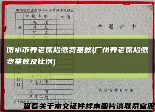 衡水市養老保險繳費基數(廣州養老保險繳費基數及比例)縮略圖