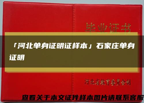 「河北單身證明證樣本」石家莊單身證明縮略圖