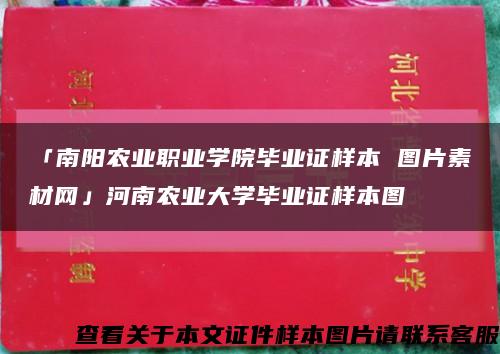 「南陽農業職業學院畢業證樣本 圖片素材網」河南農業大學畢業證樣本圖縮略圖
