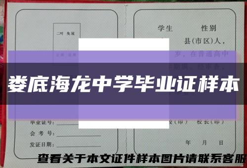 婁底海龍中學畢業證樣本縮略圖