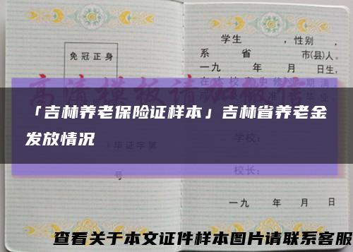 「吉林養老保險證樣本」吉林省養老金發放情況縮略圖