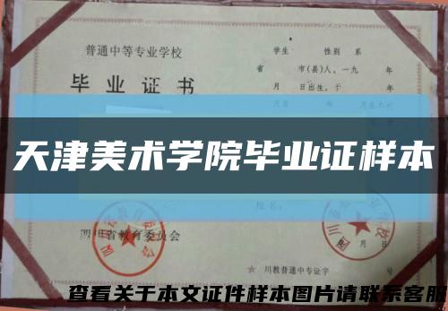 天津美術學院畢業證樣本縮略圖