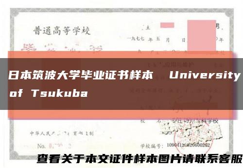 ?日本筑波大學畢業證書樣本  University of Tsukuba縮略圖