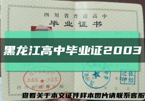 黑龍江高中畢業證2003縮略圖