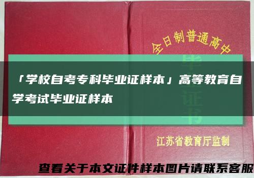「學校自考?？飘厴I證樣本」高等教育自學考試畢業證樣本縮略圖