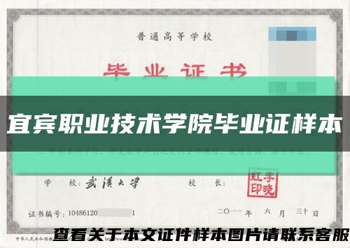 宜賓職業技術學院畢業證樣本縮略圖