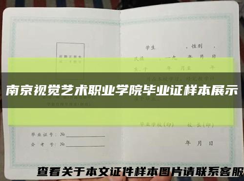南京視覺藝術職業學院畢業證樣本展示縮略圖